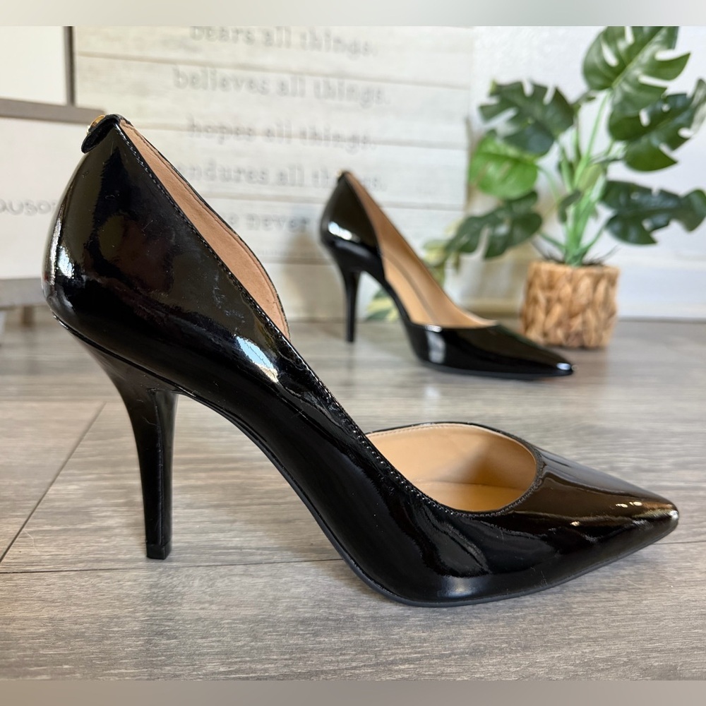 Michael Michael Kors Black Patent Pointed Nathalie D'Orsay High Heel Pumps. 8.5
